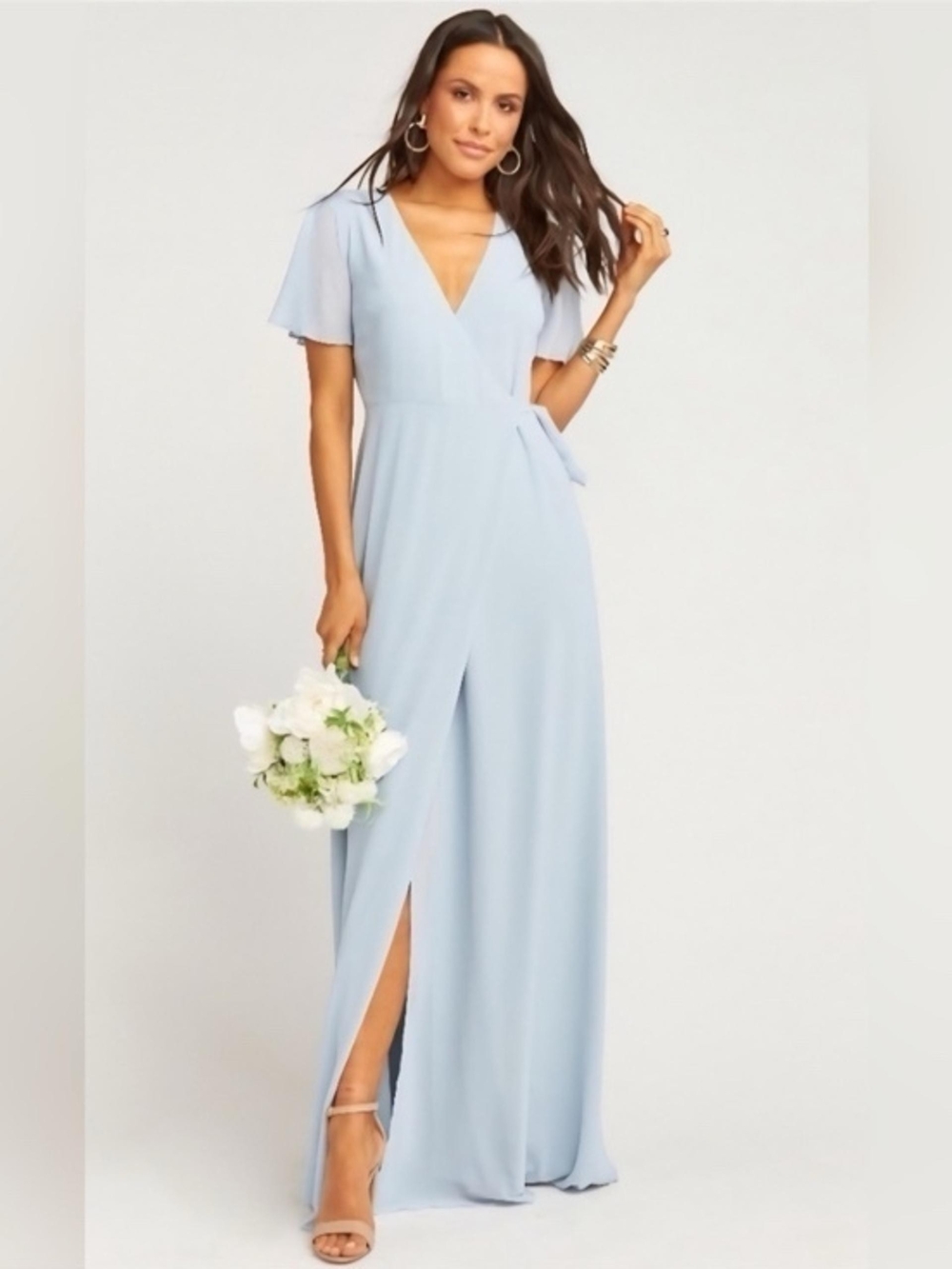 Show Me Your MuMu Light Blue Wrap Maxi Dress